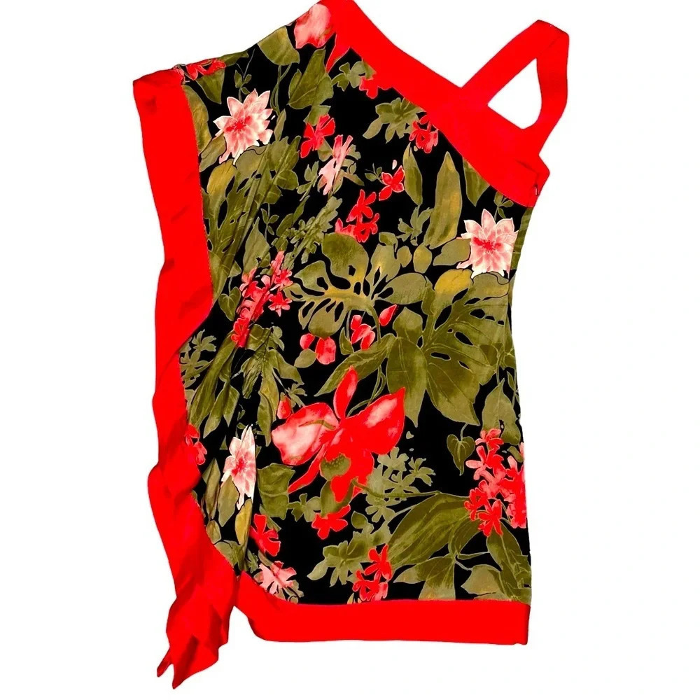 Bebe Floral Print Silk/Spandex Sheath Dress. Sz: 5